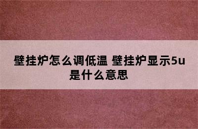 壁挂炉怎么调低温 壁挂炉显示5u是什么意思